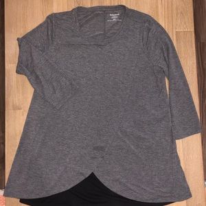 Motherhood Tulip hem NURSING shirt grey and black